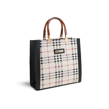 Classic Checked Tote Bag with Detachable Strap