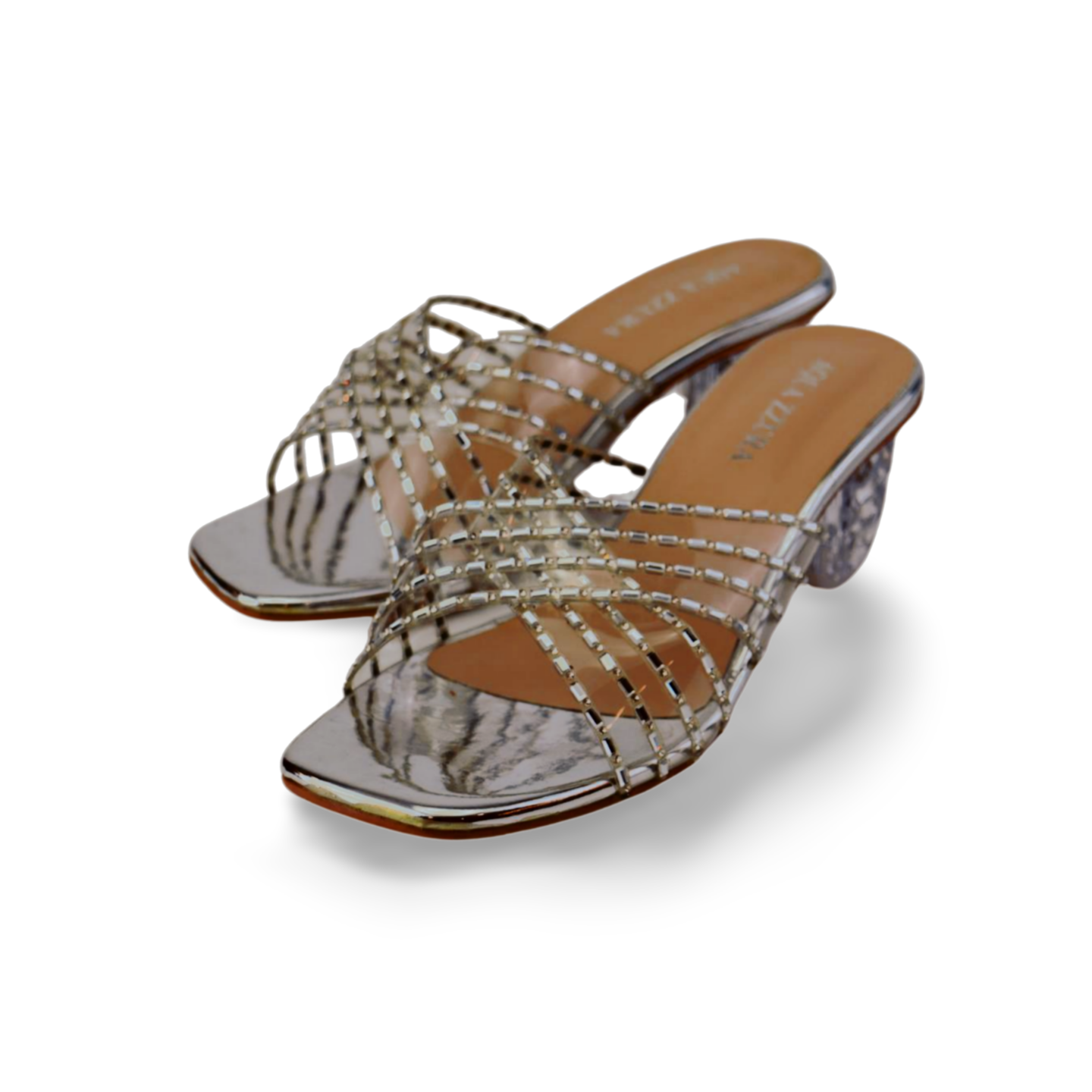 Clear Transparent Sandals with Rhinestones