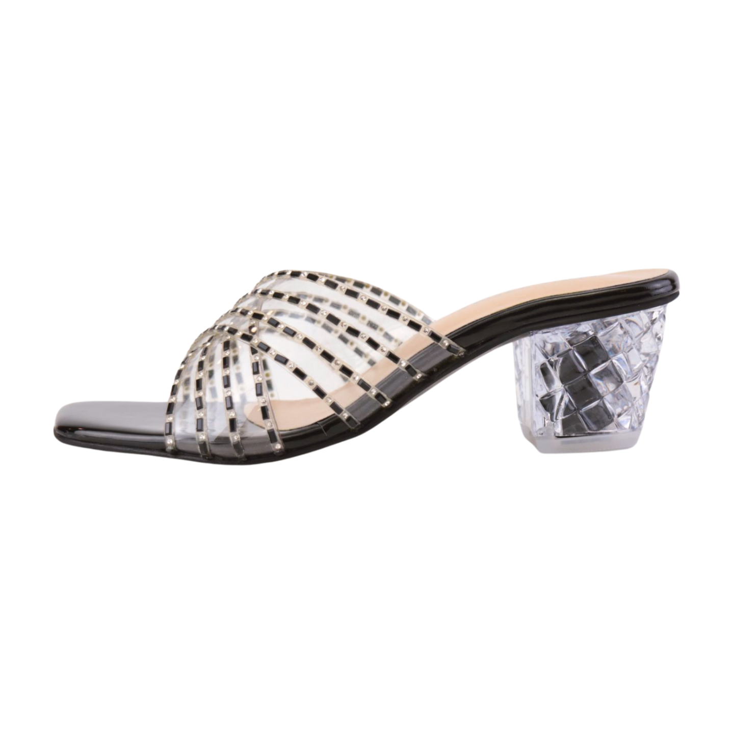 Clear Transparent Sandals with Rhinestones
