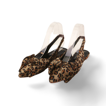 Trendy Leopard Print Sling Back Flats Mules - Comfortable and Stylish