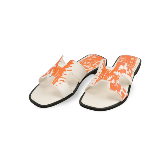 Stylish Trendy H-shape Flat Sandals For Women Beautiful Cute Printed Slippers