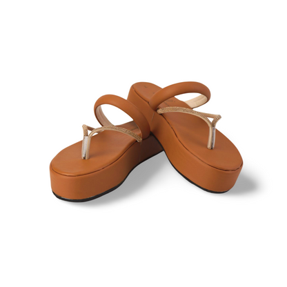 Flip Flops for Women - Rhinestone Strap Wedge Flip Flops Sandals  - Summer Shoes