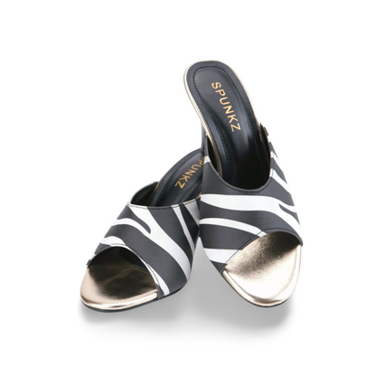Stylish Zebra Print Heel Sandals