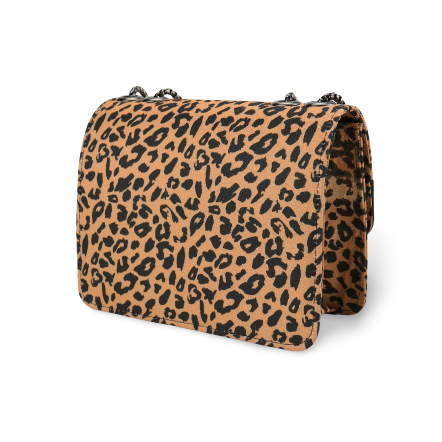 Stylish Cheetah Print Shoulder Bag with Chain Strap