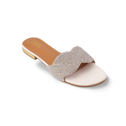 Rhinestone Flat Sandals for Women - Comfortable and Stylish for Any Occasion