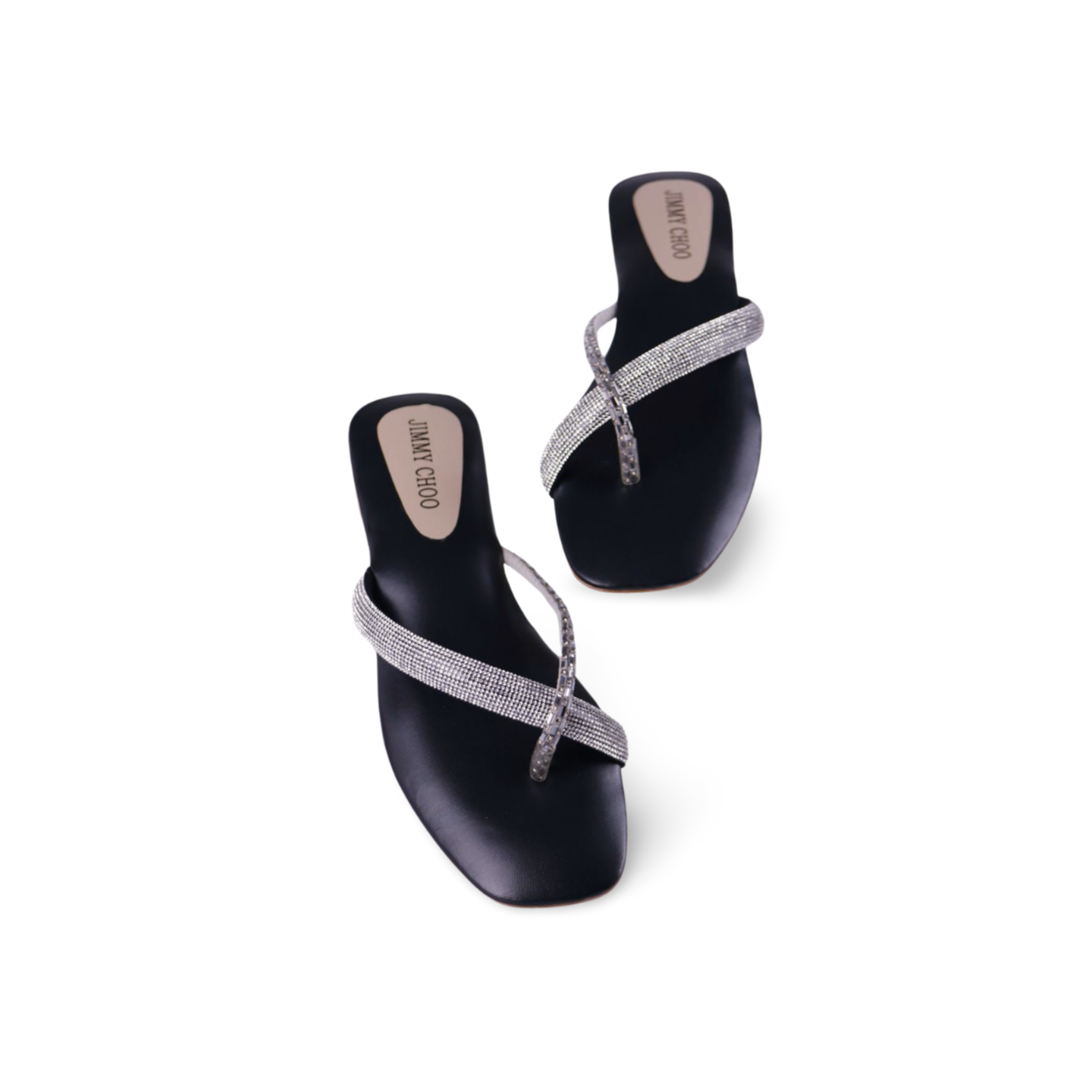 Women Rhinestone Strap Flat Bling Sandals