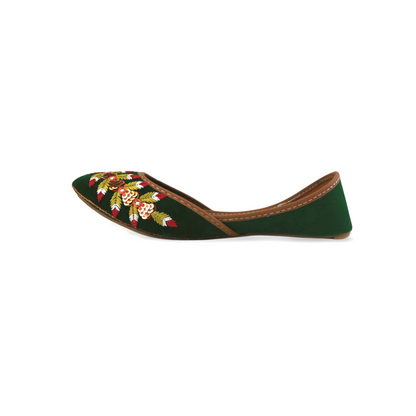 Stylish Velvet Embroidered Khussa for Girls - Traditional Pakistani Footwear with a Modern Twist