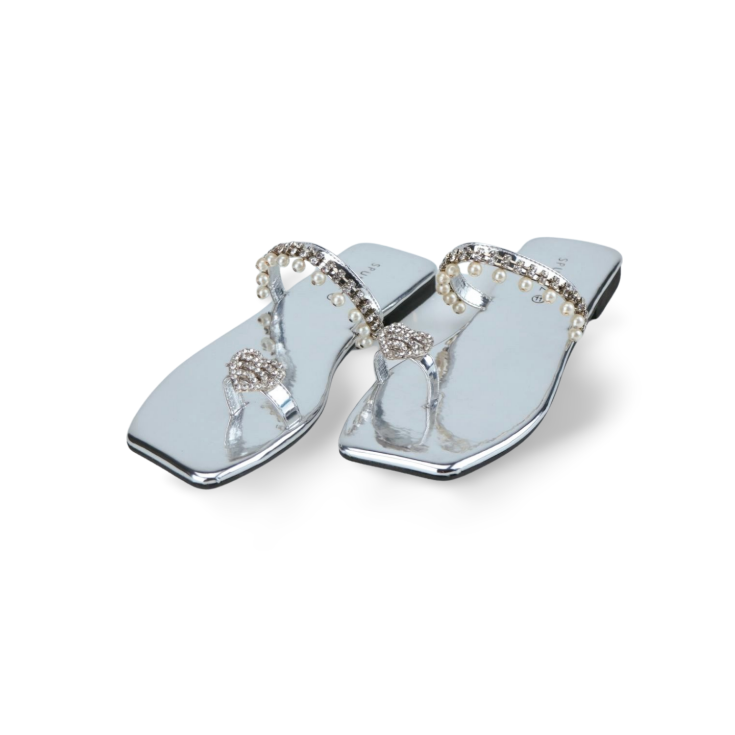 Elegant Rhinestone and Pearl Embellished Open-Toe Sandal for Women