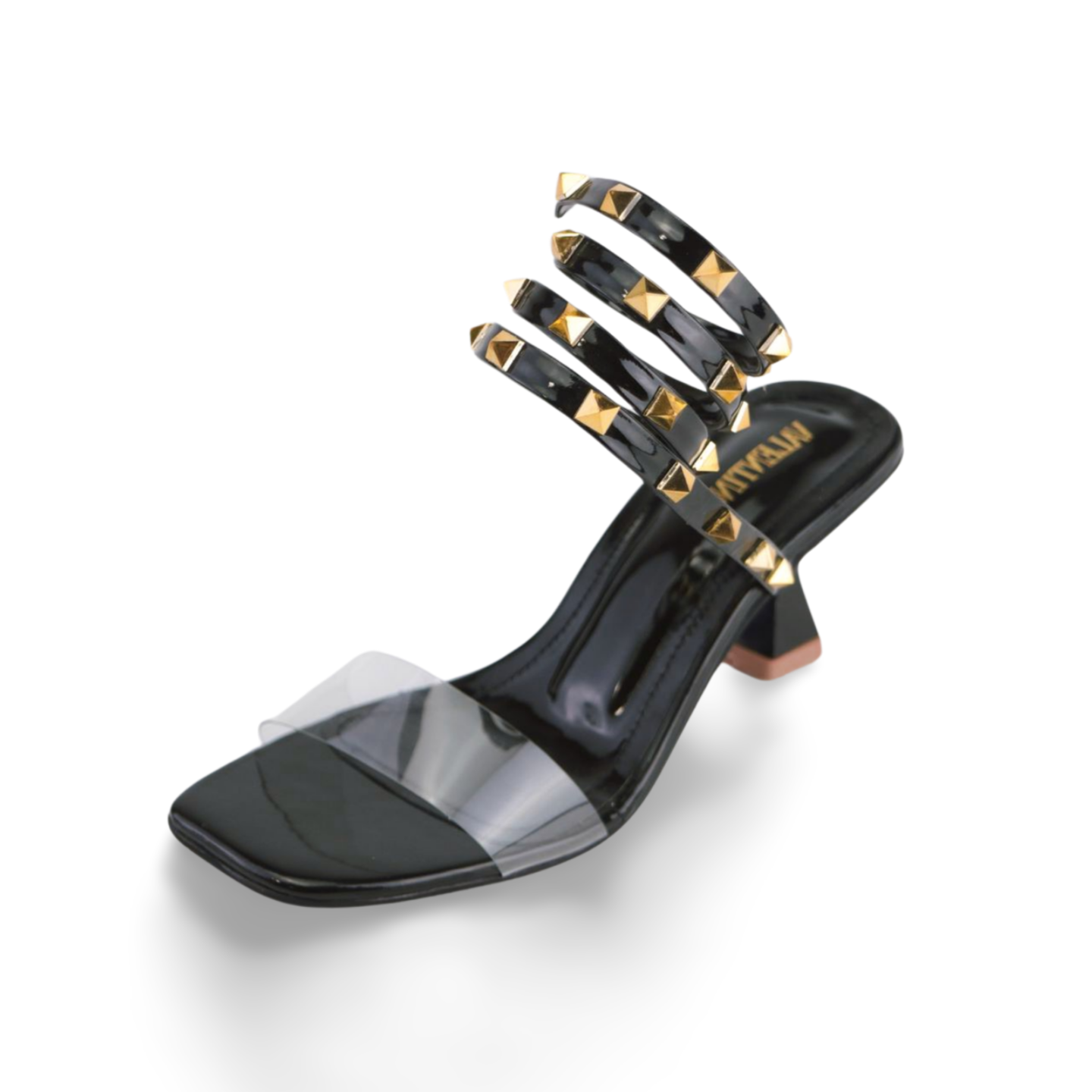 Elevate Your Style with Rockstud Long Ankle Strap Heeled Sandals