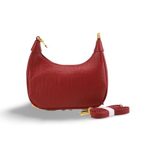 Chic Embossed Pu Leather Shoulder Bag with Gold Accents