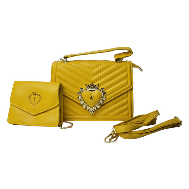 Handbags for Women – Leather Top Handle Crown Heart Shoulder Handbags