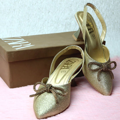 Womens Glitter Heels Evening Ladies Sandals