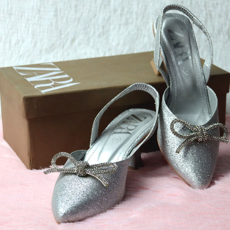 Womens Glitter Heels Evening Ladies Sandals
