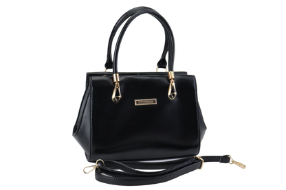 Women's PU Leather Handbag with Gold Strap and Handles
