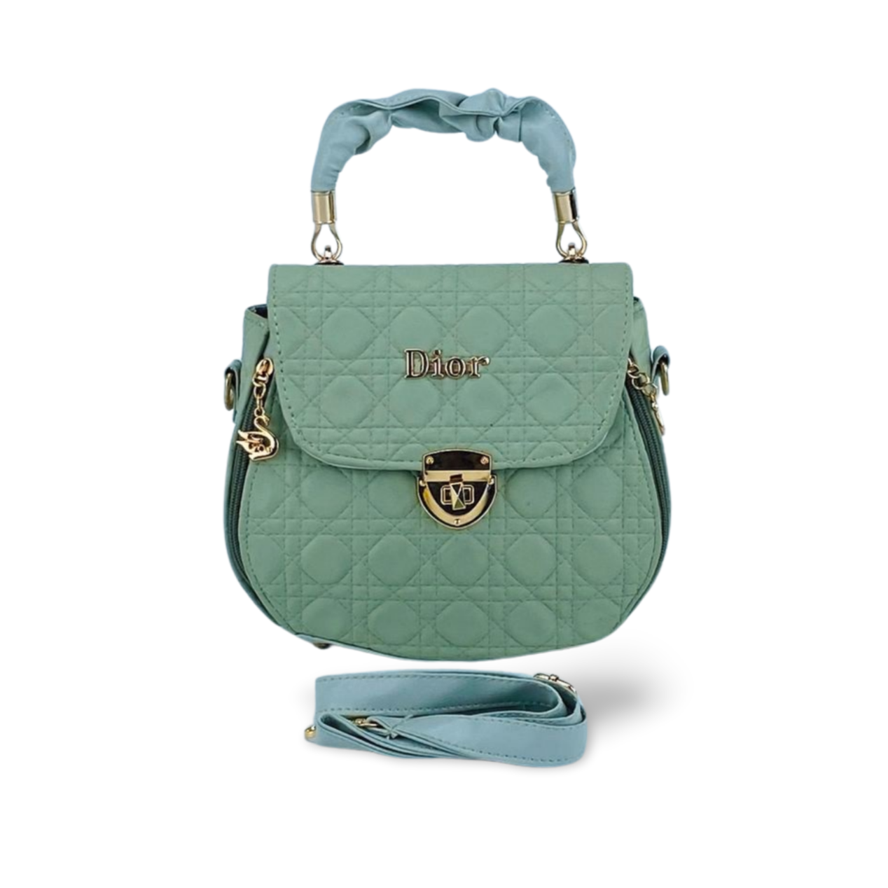 Versatile Quilted Handbag with Double Zip Closure And Detachable Strap