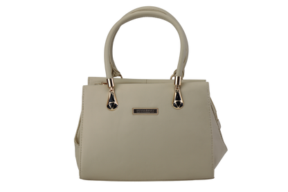 Women's PU Leather Handbag with Gold Strap and Handles