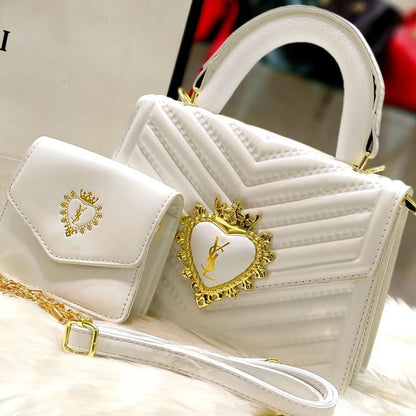 Handbags for Women – Leather Top Handle Crown Heart Shoulder Handbags